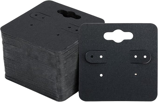 joycraft 100Pcs Earring Display Holder Cards, 2 Inch Black Earring Hanging Cards by joycraft