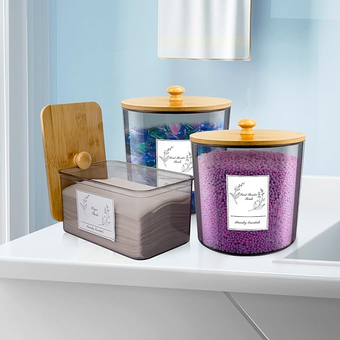 3 Pack Plastic Laundry Powder Container & Dryer Sheet Holder - Image 7