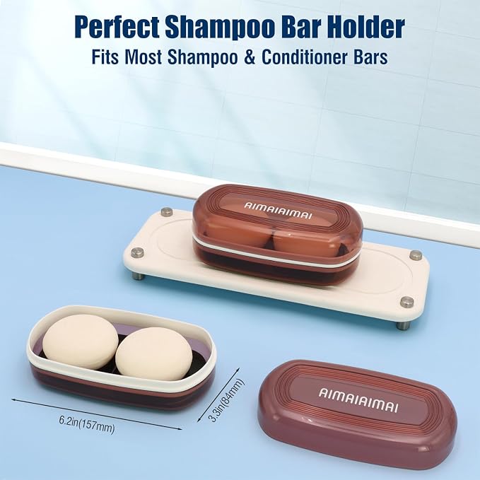 Shampoo Bar Holder Travel Case for Two Bars – Compatible - Image 2