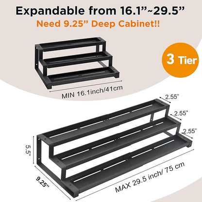 3-Tier Spice Rack Organizer for Kitchen Cabinet or Pantry, Seasoning Organizer - Image 2