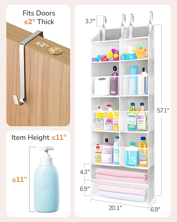 ULG Over the Door Organizer, 5-Tier Extra Large Hanging Storage - Image 8