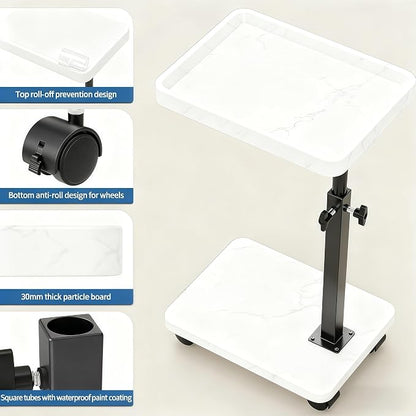 C Table End Table Adjustable Height, 360°Swivel TV Tray Table - Image 7