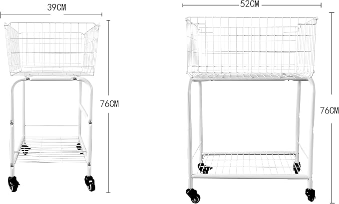 31" tall hennze one layer rolling wire laundry basket, easy moved wire laundry - Image 6