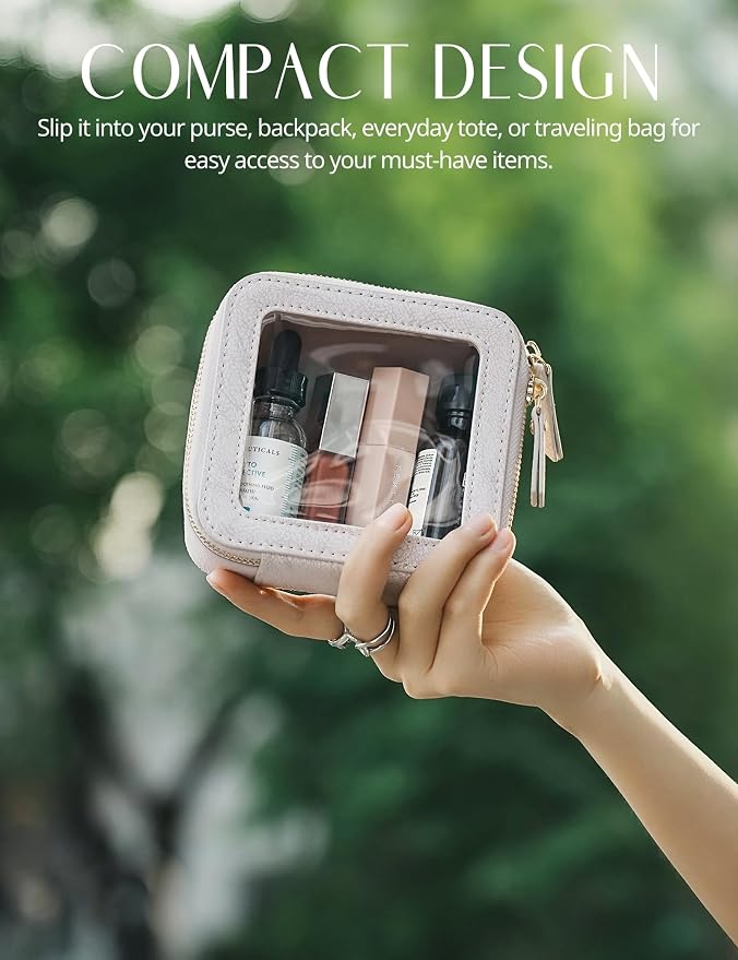 Popvibe Clear Makeup Bag Travel Cosmetic Case Transparent Toiletry Bag - Image 3
