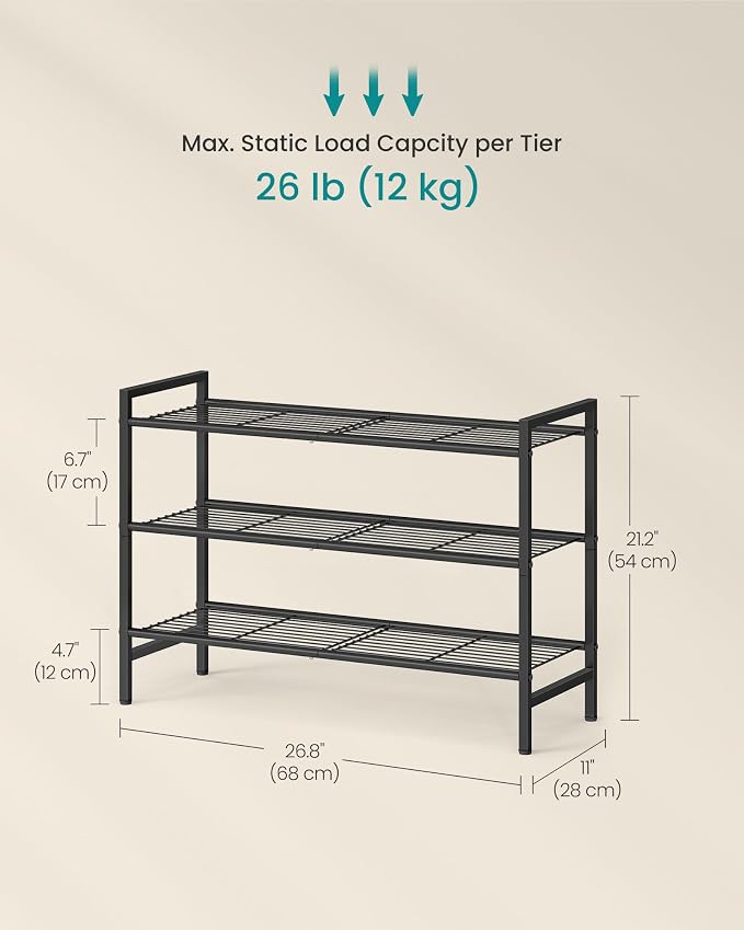 SONGMICS Metal Shoe Rack, Free Standing Shoe Organizer - Image 2