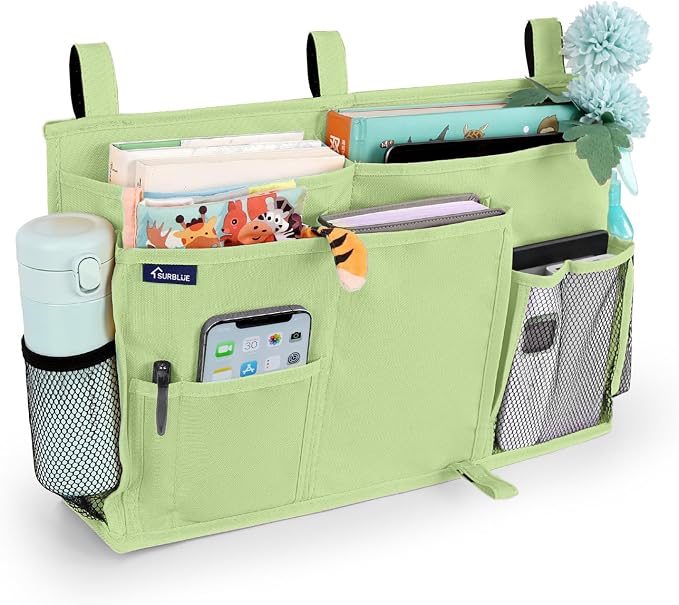 Surblue Bedside Caddy Hanging Bed Organizer Storage Bag Pocket by SURBLUE