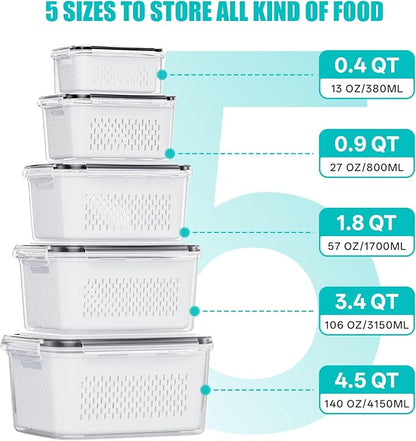 HOMETALL 5 Pack Fruit Storage Containers - Image 3