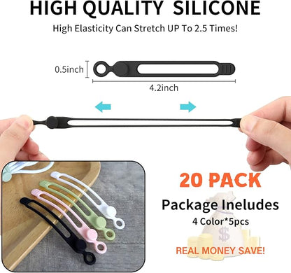 UMUST Silicone Cable Ties, Reusable Cable Management Organizer - Image 2