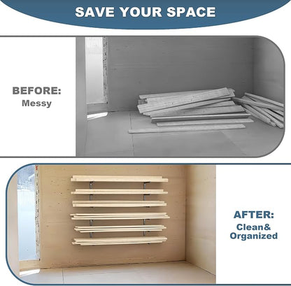 Ultrawall Lumber Storage Rack Wall Mount Wood Storage Racks, Metal Wood - Image 6