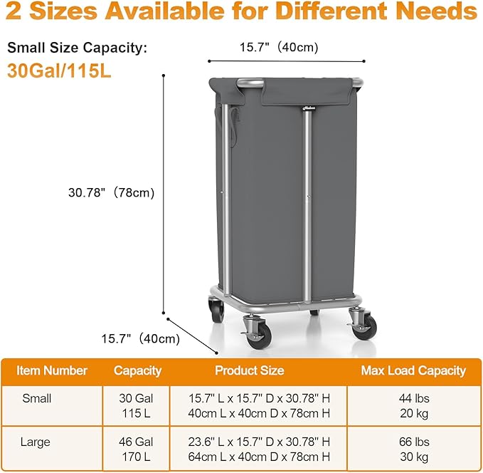 115L Laundry Basket with Wheels, 30 Gal. Rolling Laundry Hamper, Removable and - Image 6