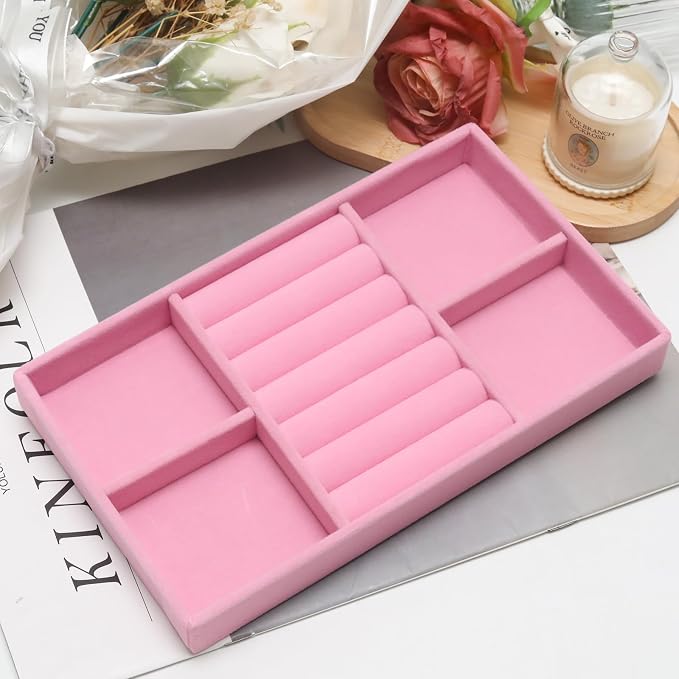 Velvet Jewelry Trays for Drawers, Ring Earring Necklace Bracelet Holder - Image 4