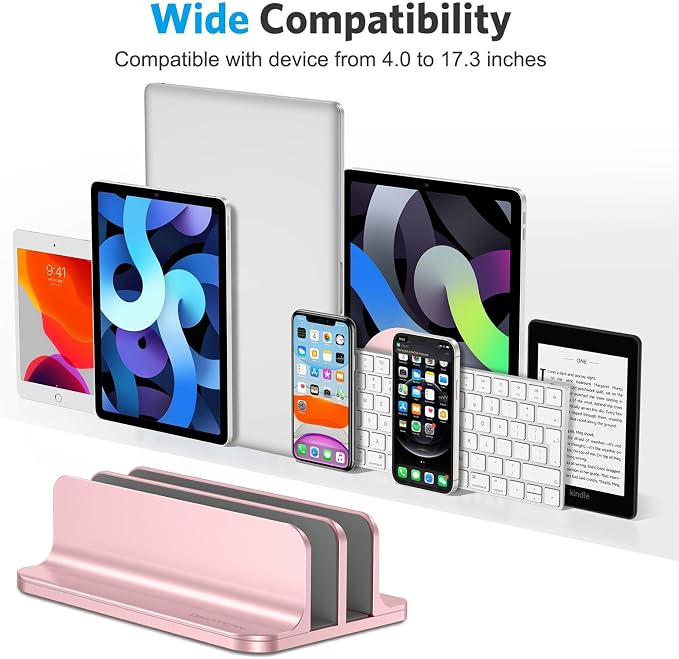 OMOTON Vertical Laptop Stand, Desktop Aluminum Mac Book Stand - Image 3