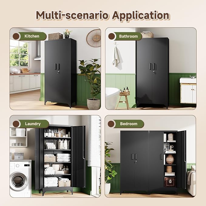 Letaya 71" H Metal Storage Cabinet - Image 8