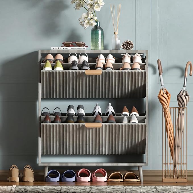Shoe Cabinet Storage, Modern Freestanding Organizer by QIVOMIX