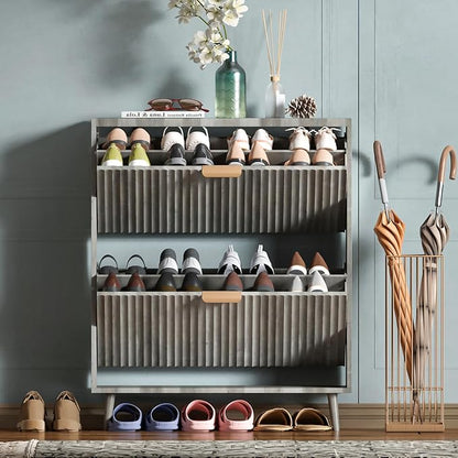 Shoe Cabinet Storage, Modern Freestanding Organizer by QIVOMIX