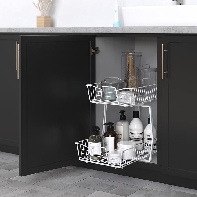 ClosetMaid 14 in. Pull Out Cabinet Organizer, 2 Tier, Heavy Duty, Slide Out - Image 6
