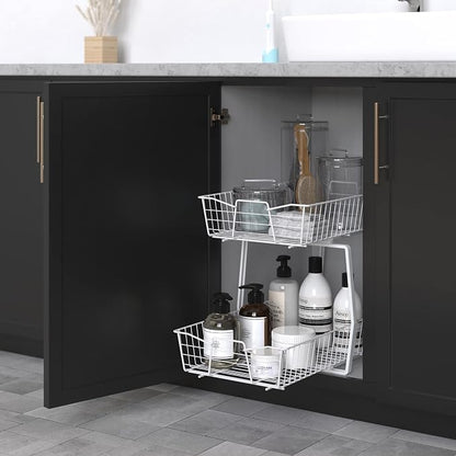ClosetMaid 14 in. Pull Out Cabinet Organizer, 2 Tier, Heavy Duty, Slide Out - Image 6