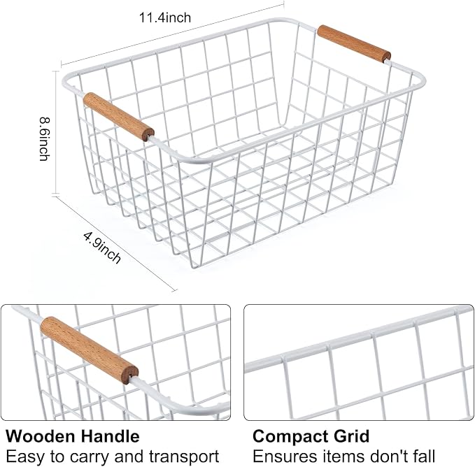 Wire Basket 4 Pcs Wire Storage Baskets Wire Baskets Organizing - Image 5