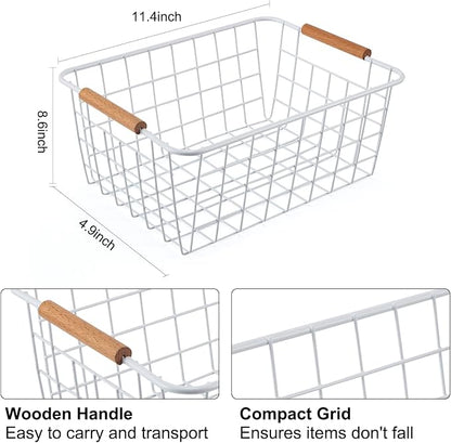 Wire Basket 4 Pcs Wire Storage Baskets Wire Baskets Organizing - Image 5