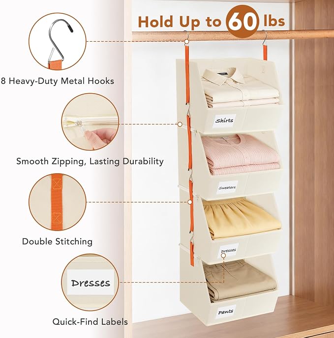 4 Pcs Modular Closet Organizer - Image 6