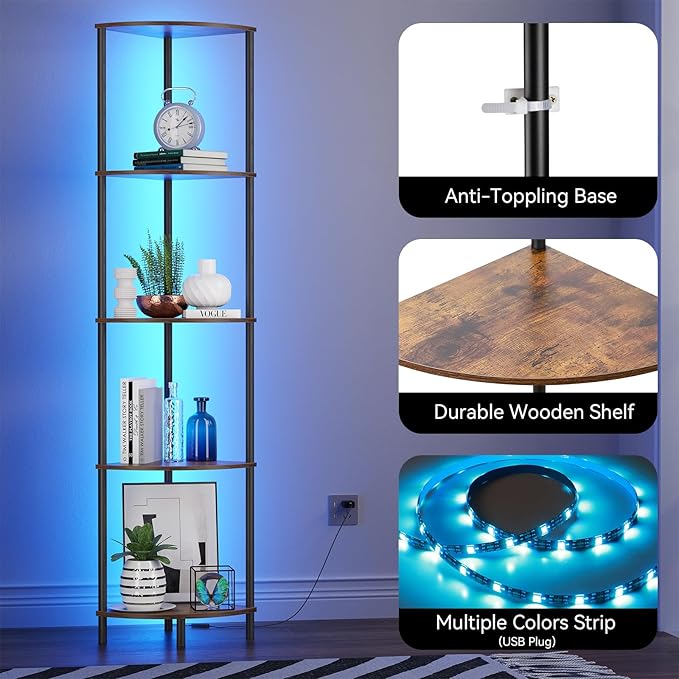 SUNMORY 5 Tier Corner Shelf - Image 4