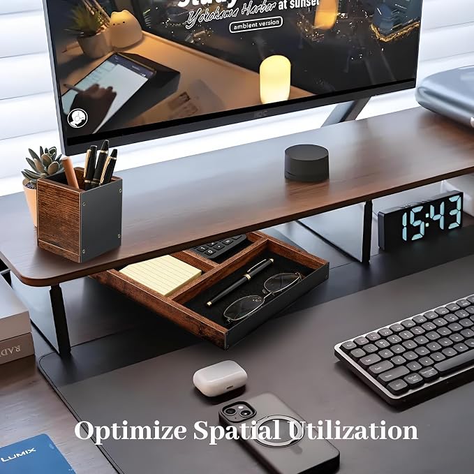 Wooden Desk Tray with Integrated Pen Holder, Luxury Office Organizer - Image 5