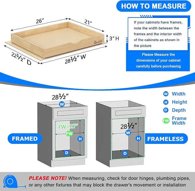 WelFurGeer Premium Birchwood Pull-Out Cabinet Drawers, Heavy-Duty Cabinet - Image 5