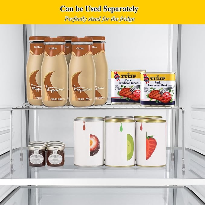 Set of 2 Kitchen Cabinet Organizer Shelves, Stackable Organizer and Storage - Image 6