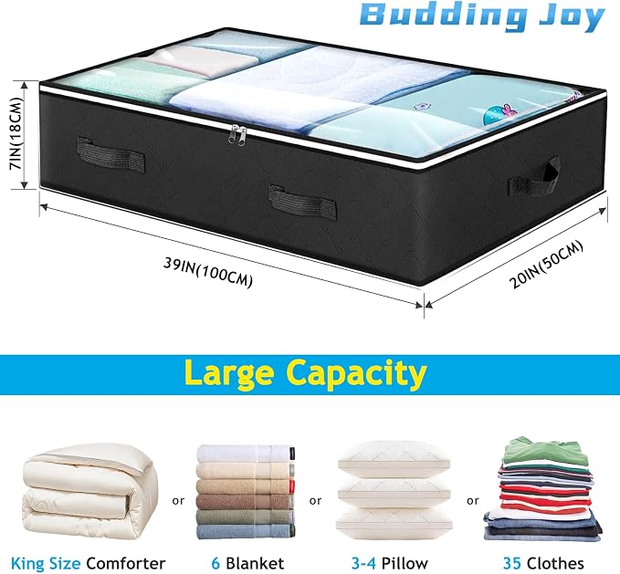 Budding Joy 90L Under Bed Storage Containers, Closet Organizers and Storage Bins - Image 2