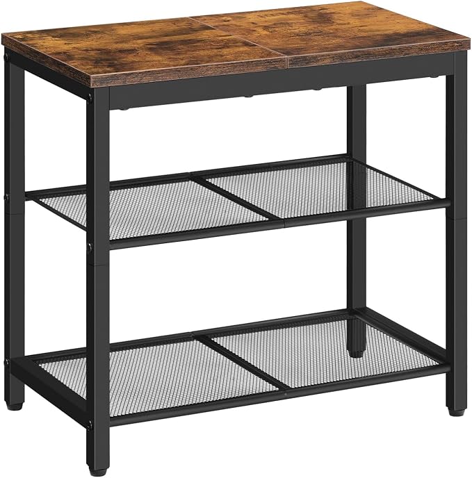 HOOBRO Shoe Bench, 3-Tier Shoe Rack, Industrial Shoe Organizer Storage Bench by HOOBRO