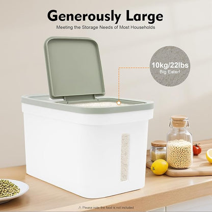 Large Storage Container 22lbs Rice Dispenser Large Rice Cereal Storage Flour - Image 8