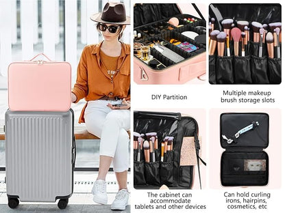 gzcz Large Capacity Travel Makeup Case Organizer, Professional Cosmetic Bags - Image 8