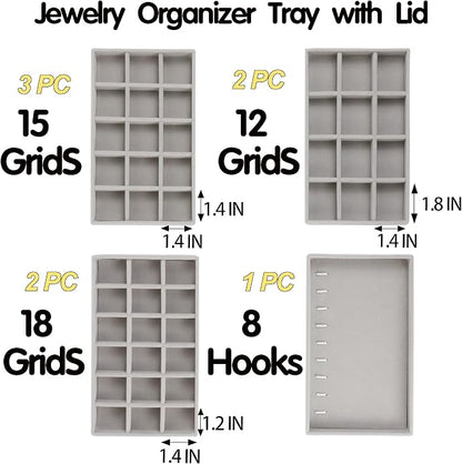 Set of 8 Stackable Jewelry Organizer Trays - Image 2