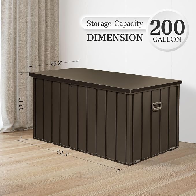 Domi 200 Gallon Metal Deck Box Waterproof, Outdoor Storage Box - Image 5