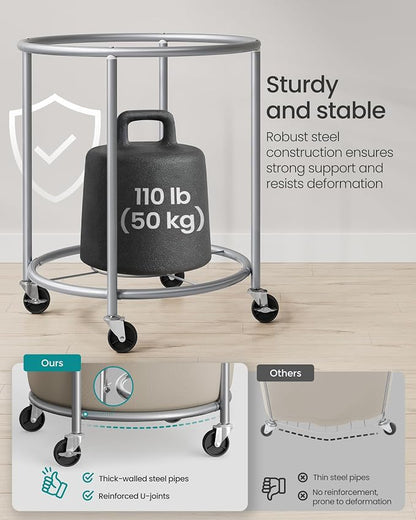 SONGMICS Laundry Basket, Rolling Steel Frame - Image 7