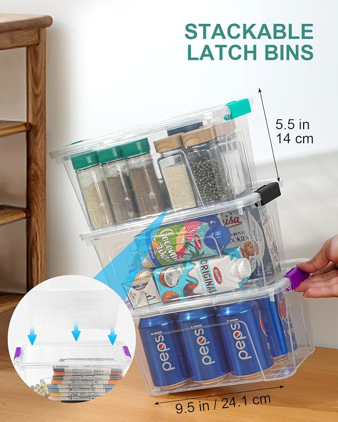 Storage Bins with Lids 6 Pack Clear Storage Containers, 7 Quart Stackable - Image 8