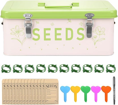 Seed Storage Organizer Box – Large Metal Seed Box by Providemorechoicesforyour