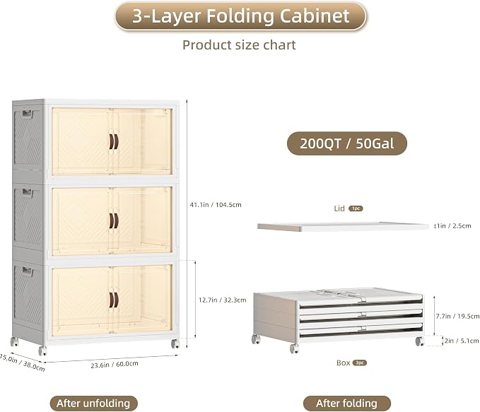 200 QT / 50 Gal Extra Wide Foldable Plastic Cabinet - Image 2