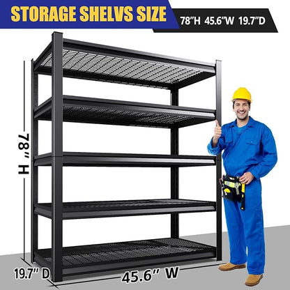 Garage Shelving-5 Tier Storage Shelves, Adjustable Heavy Duty Metal Shelving - Image 3