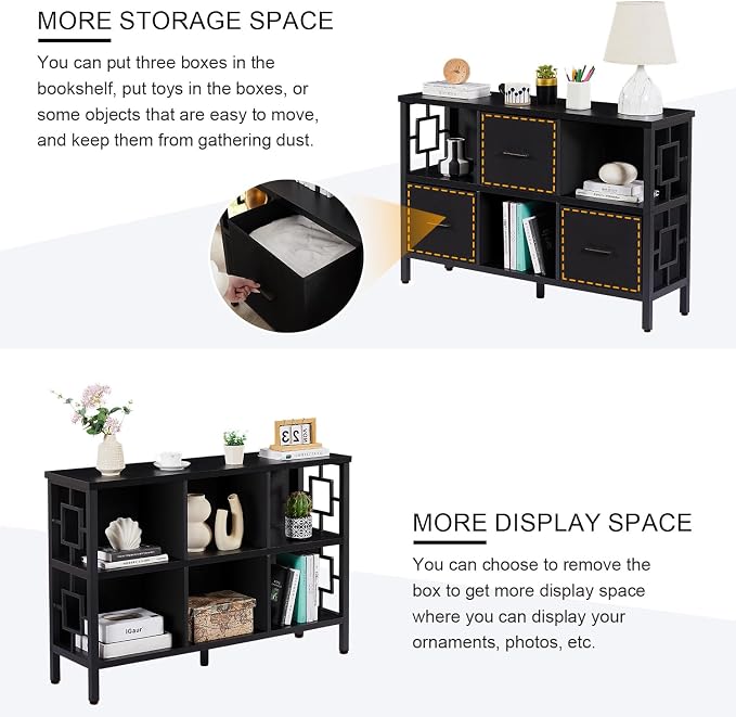 HOMISSUE 6 Cube Storage Organizer Shelf, Rustic Short Bookshelf - Image 6