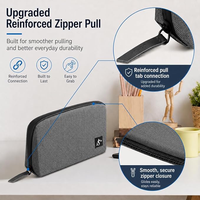 Small Electronics Organizer Travel Case, Cord and Cable Tech Bag Pouch | - Image 4