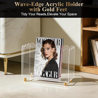 Acrylic Magazine Holder, Magazine Rack Floor, Crystal Clear Stylish Organizer - Image 2