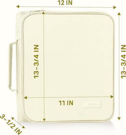 SUNEE Zippered Binder Bag with Handle, 2-Inch 3-Ring O-Ring, 500-Sheet Capacity - Image 6