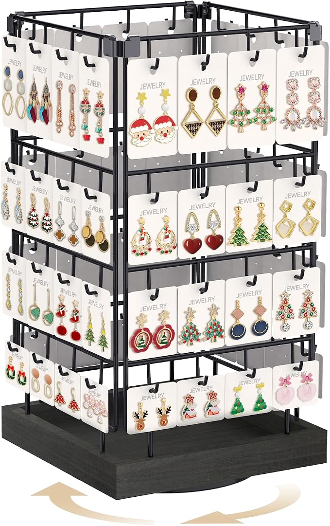 MODOWEY 360 Rotating Earring Cards Organizer Holder Stands by MODOWEY