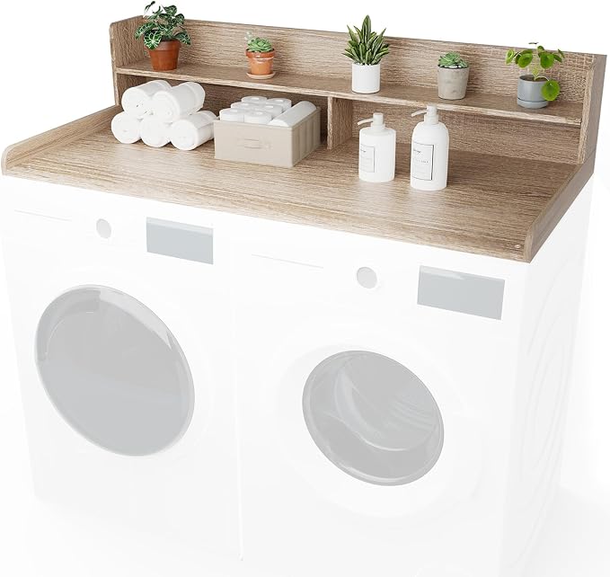 Washer Dryer Countertop with Shelf 27.5" W x 54" L x 12" H Laundry Room by Saredaus