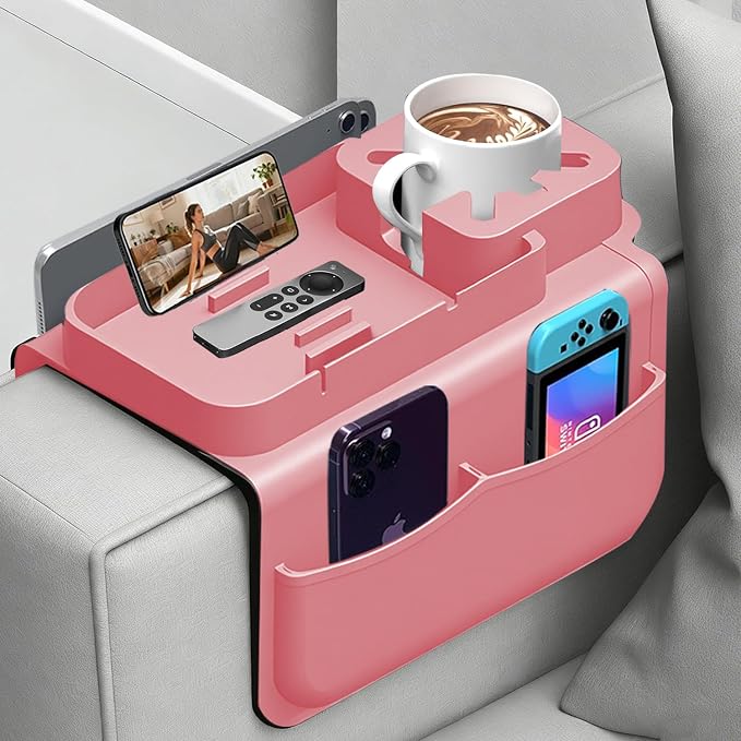 Silicone Couch Cup Holder Tray by Lebreary
