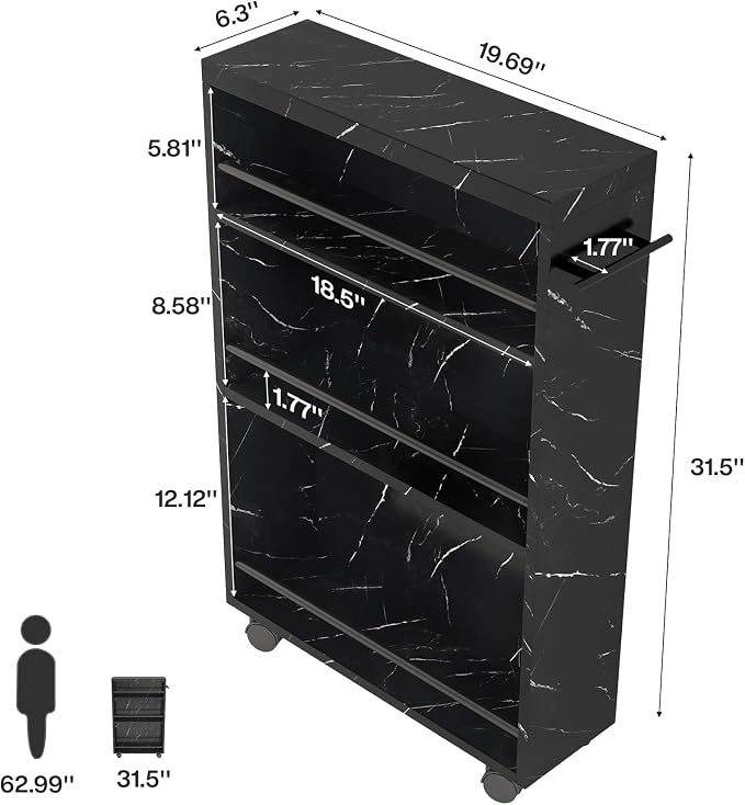 Tribesigns Slim Storage Cart, Rolling Narrow Kitchen Cart on Wheels - Image 7