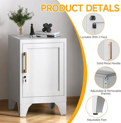 23.6" H White Metal Locker Nightstand - Image 4
