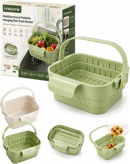 Multifunctional Foldable Hanging Sink Drain Basket Plastic Stretchable Kitchen by Unknown