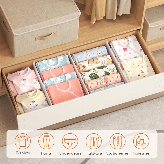 Lifewit 6" Tall Drawer Dividers, Adjustable Deep Drawer Organizer Clothes | 9 - Image 9